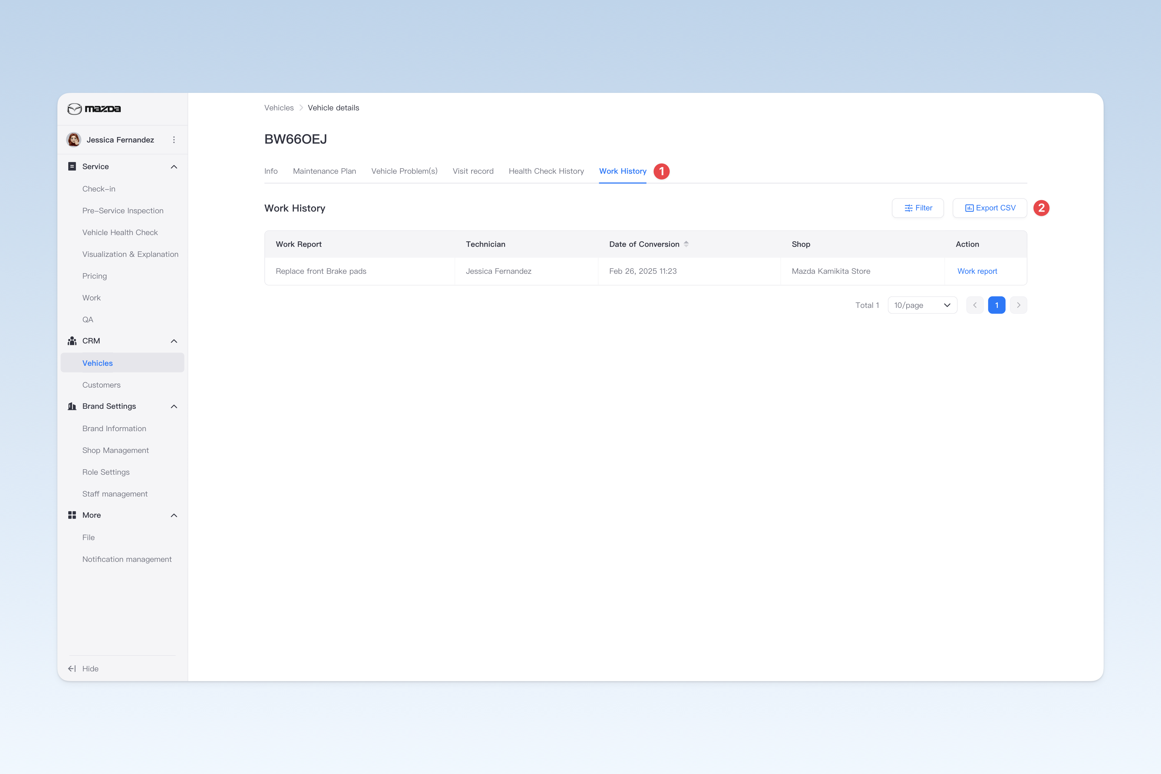 Export Work Records