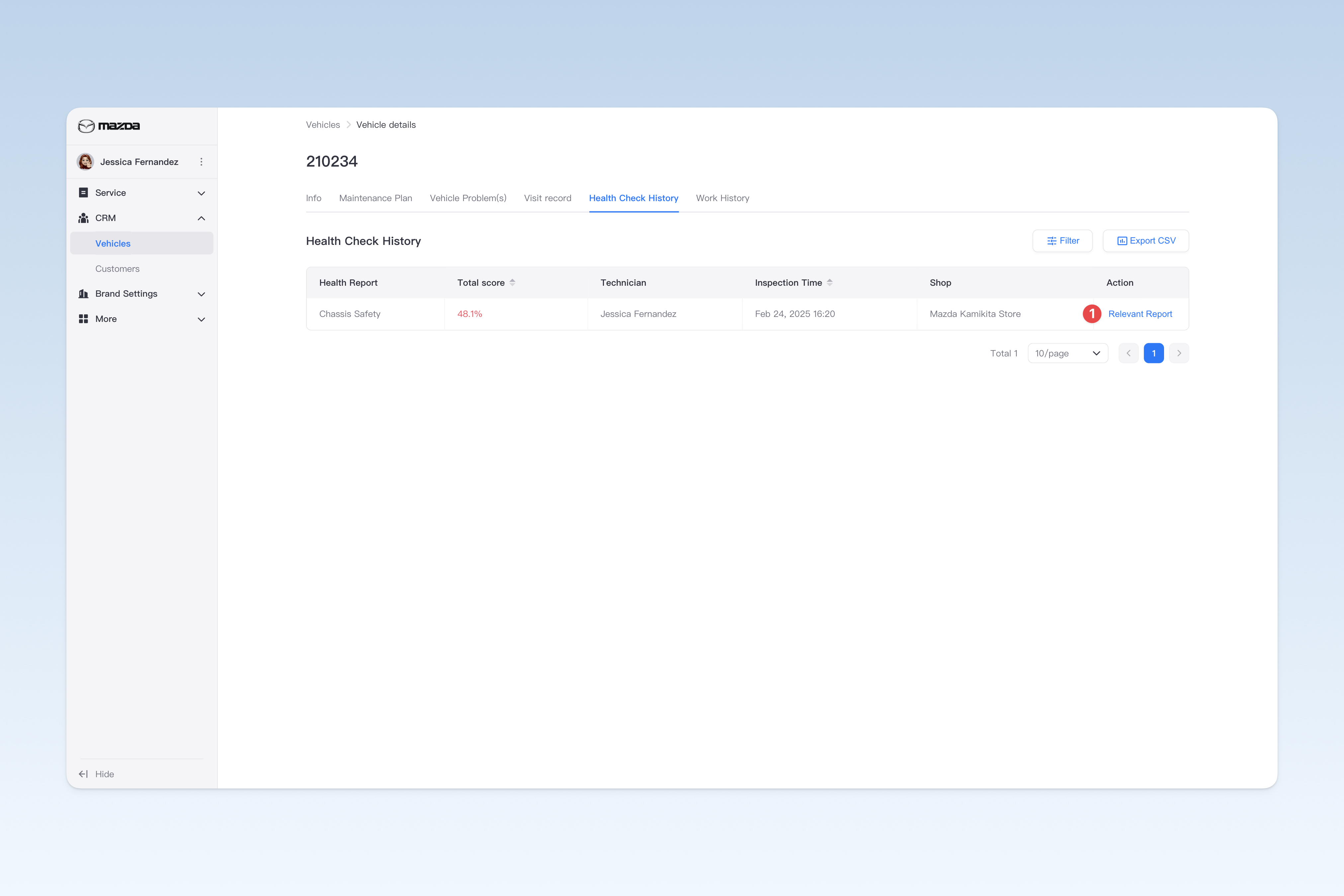1. Click the [View Health Check Report] button