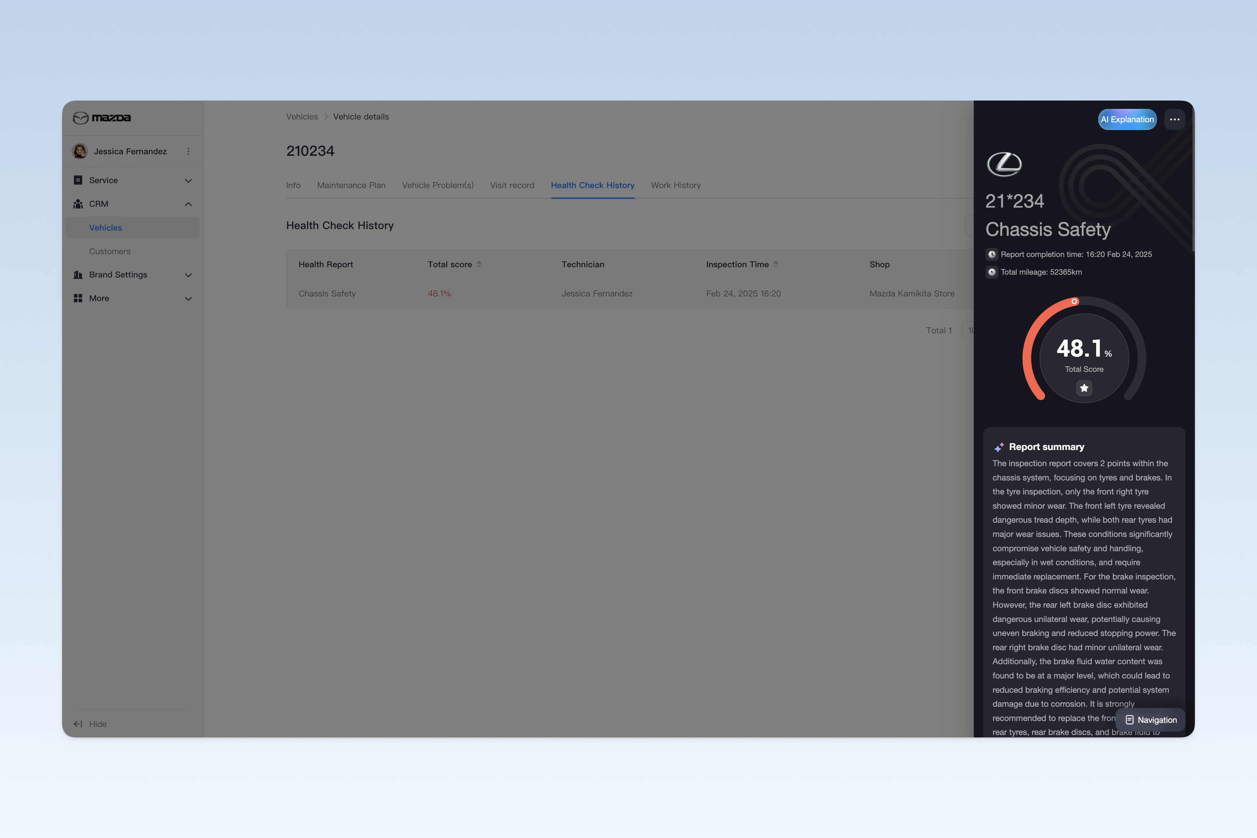 2. View the "Health Check Report"