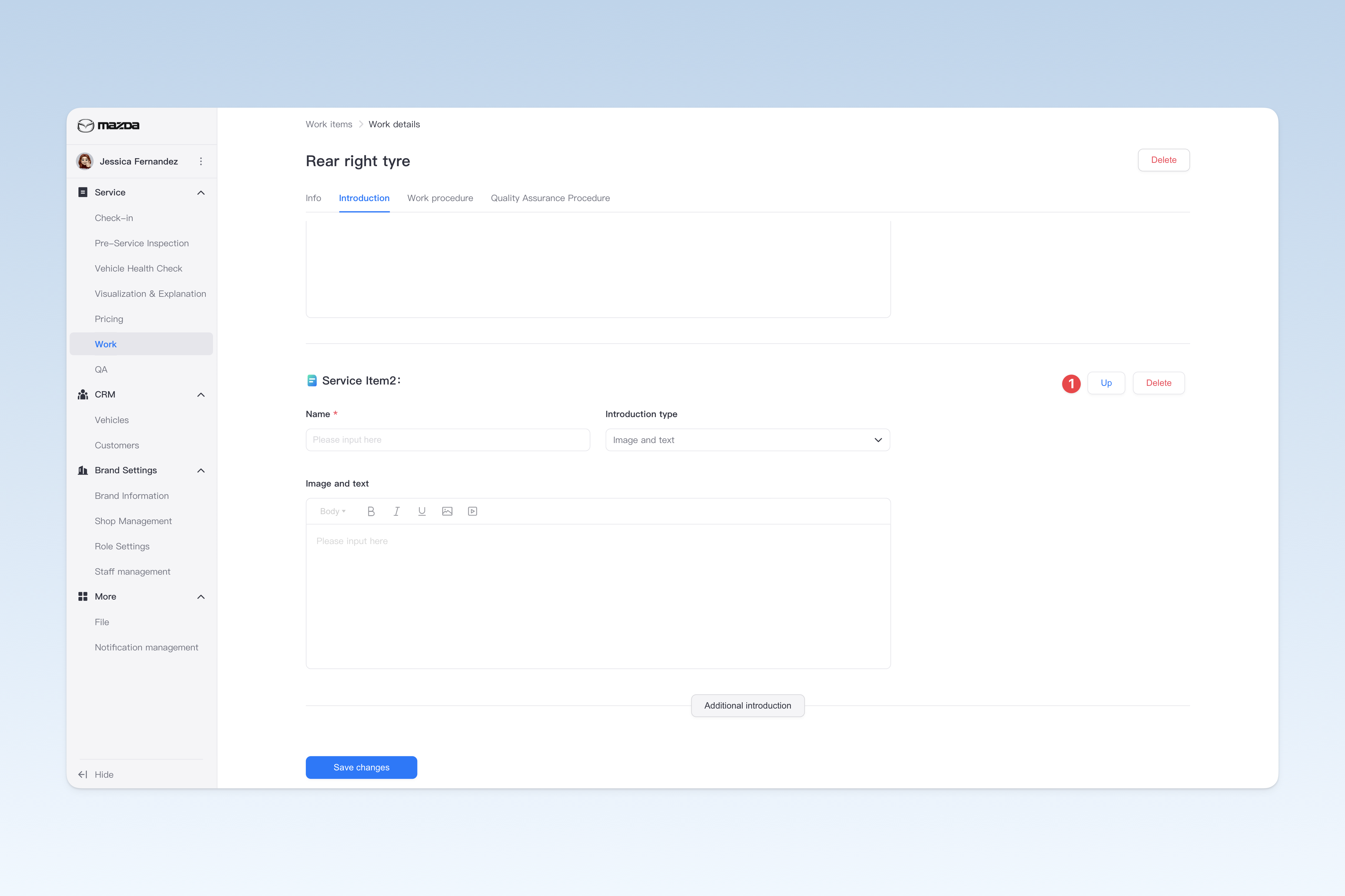 Change work item introduction order